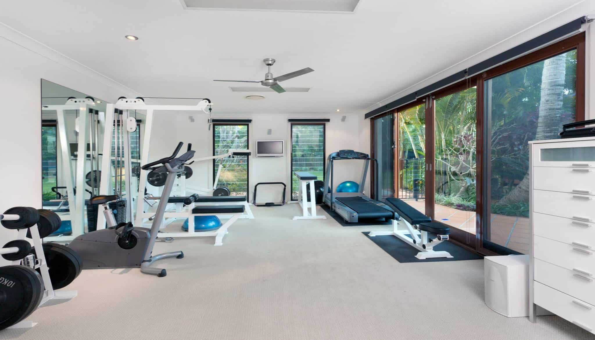 Gym in a garden room